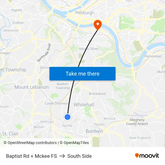 Baptist Rd + Mckee FS to South Side map