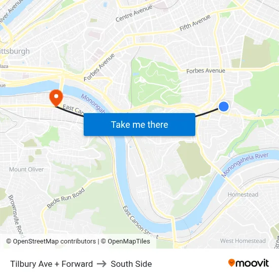 Tilbury Ave + Forward to South Side map
