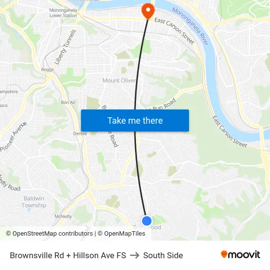 Brownsville Rd + Hillson Ave FS to South Side map