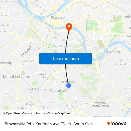 Brownsville Rd + Kaufman Ave FS to South Side map