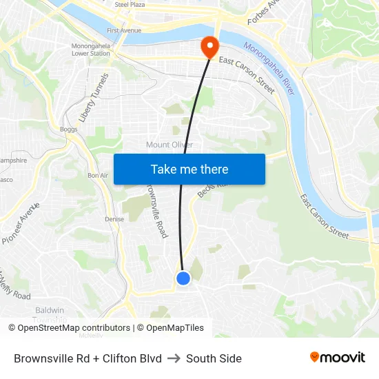 Brownsville Rd + Clifton Blvd to South Side map