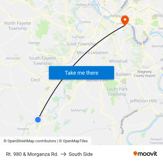 Rt. 980 & Morganza Rd. to South Side map