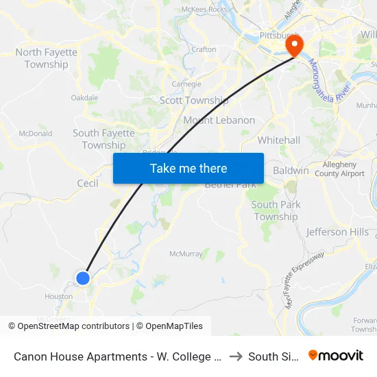 Canon House Apartments - W. College St. to South Side map