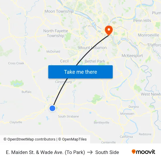 E. Maiden St. & Wade Ave. (To Park) to South Side map