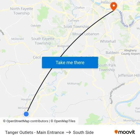 Tanger Outlets - Main Entrance to South Side map