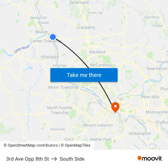 3rd Ave Opp 8th St to South Side map