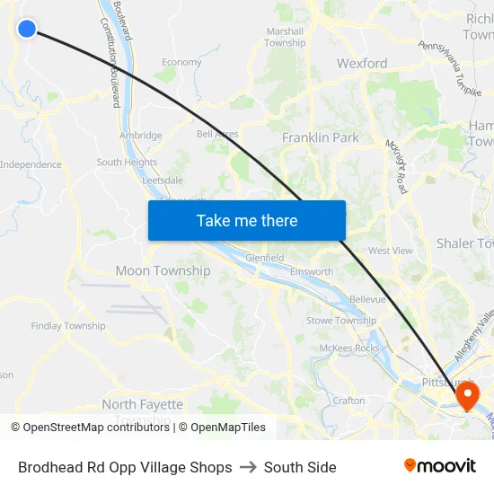 Brodhead Rd Opp Village Shops to South Side map