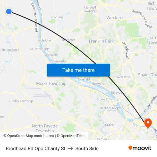 Brodhead Rd Opp Charity St to South Side map