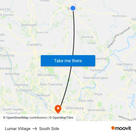 Lumar Village to South Side map