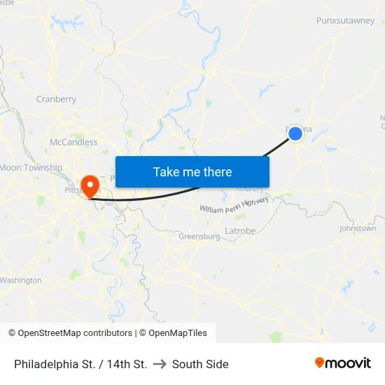Philadelphia St. / 14th St. to South Side map