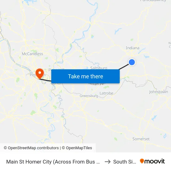 Main St Homer City (Across From Bus Shel to South Side map