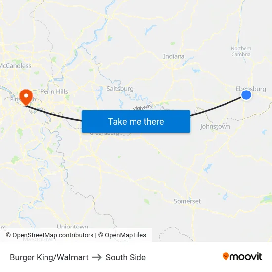Burger King/Walmart to South Side map