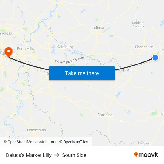 Deluca's Market Lilly to South Side map
