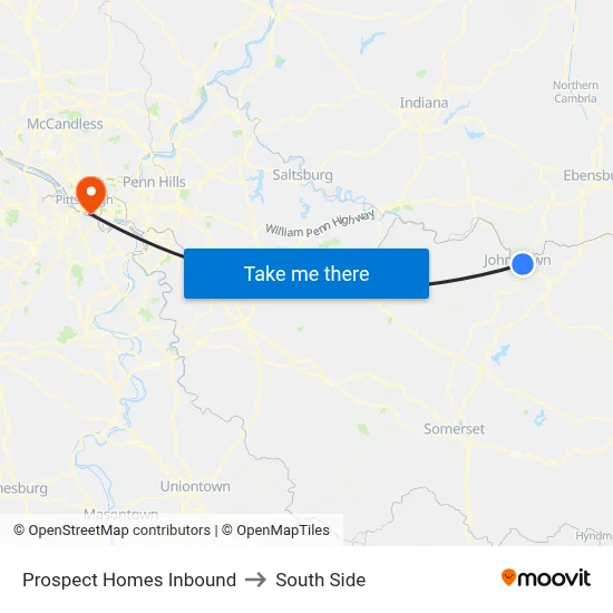 Prospect Homes Inbound to South Side map