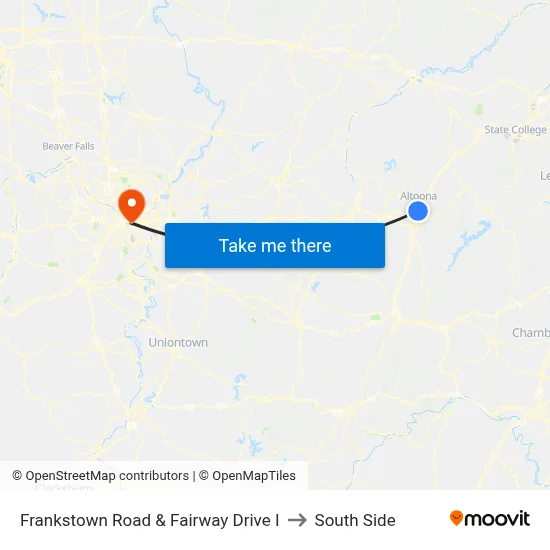 Frankstown Road & Fairway Drive I to South Side map