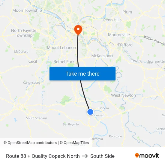 Route 88 + Quality Copack North to South Side map
