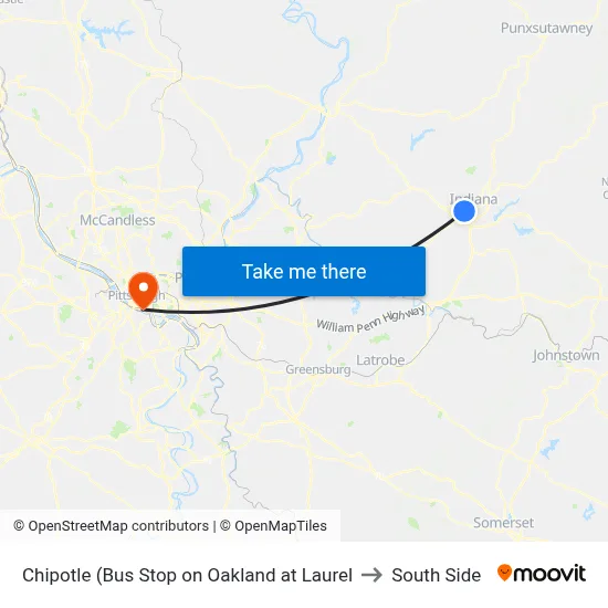 Chipotle (Bus Stop on Oakland at Laurel to South Side map