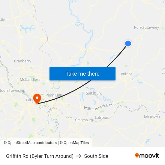 Griffith Rd (Byler Turn Around) to South Side map