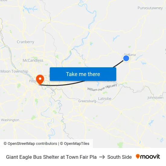 Giant Eagle Bus Shelter at Town Fair Pla to South Side map