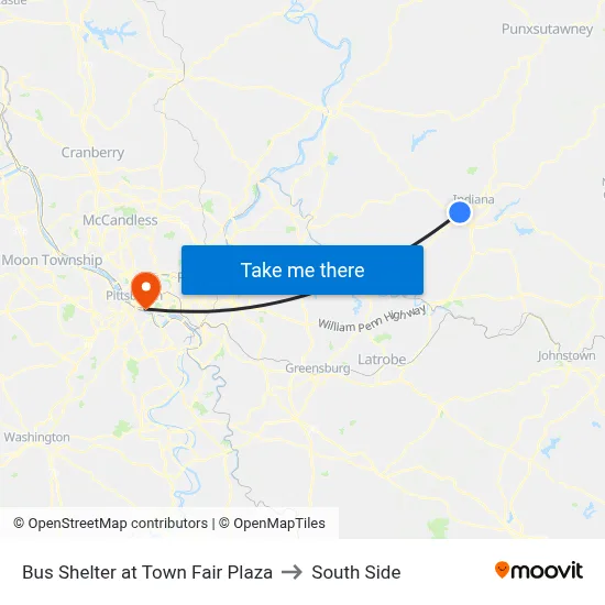 Bus Shelter at Town Fair Plaza to South Side map