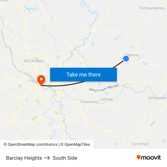 Barclay Heights to South Side map