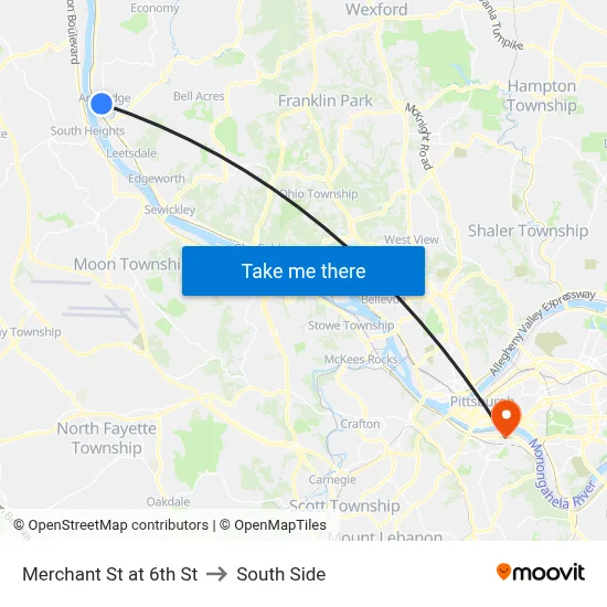 Merchant St at 6th St to South Side map