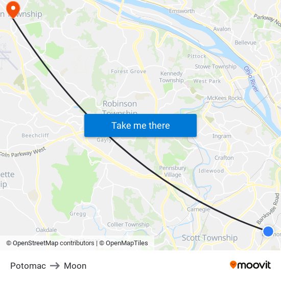 Potomac to Moon map