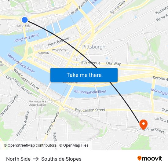 North Side to Southside Slopes map