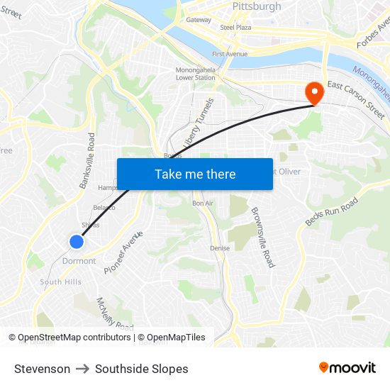 Stevenson to Southside Slopes map
