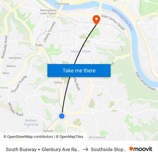 South Busway + Glenbury Ave Ramp to Southside Slopes map