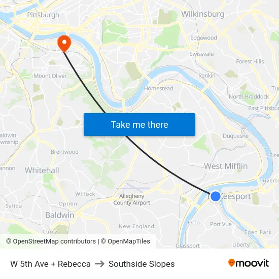 W 5th Ave + Rebecca to Southside Slopes map