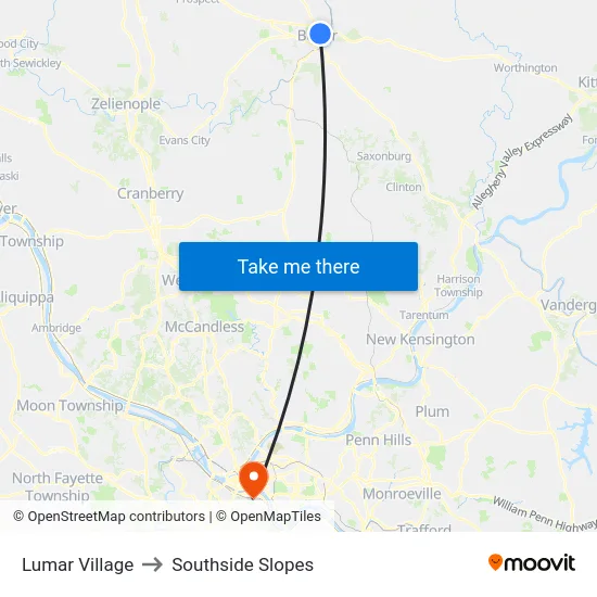 Lumar Village to Southside Slopes map