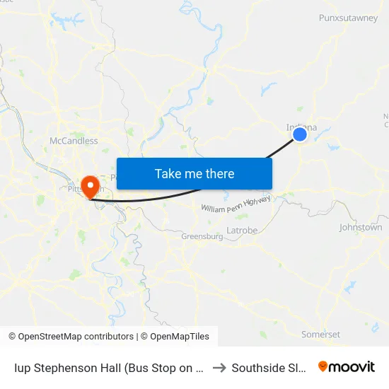 Iup Stephenson Hall (Bus Stop on Maple - to Southside Slopes map