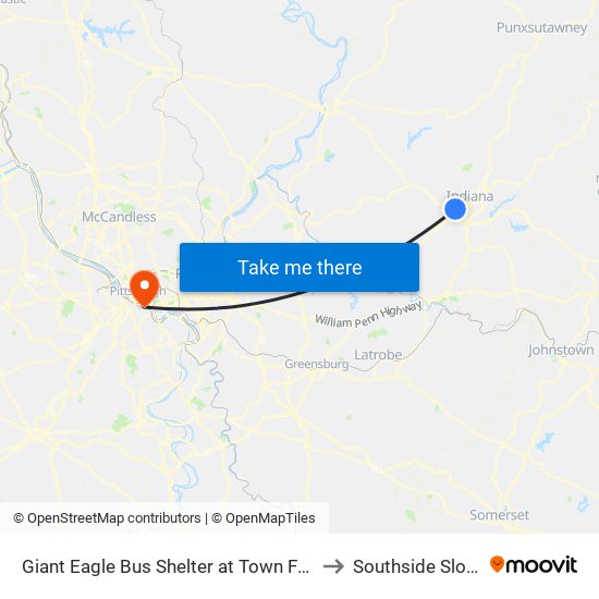 Giant Eagle Bus Shelter at Town Fair Pla to Southside Slopes map