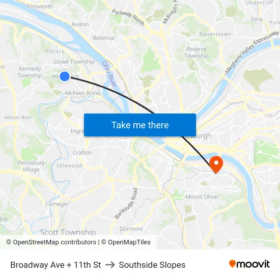 Broadway Ave + 11th St to Southside Slopes map