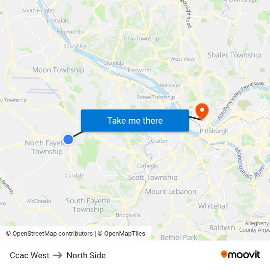 Ccac West to North Side map