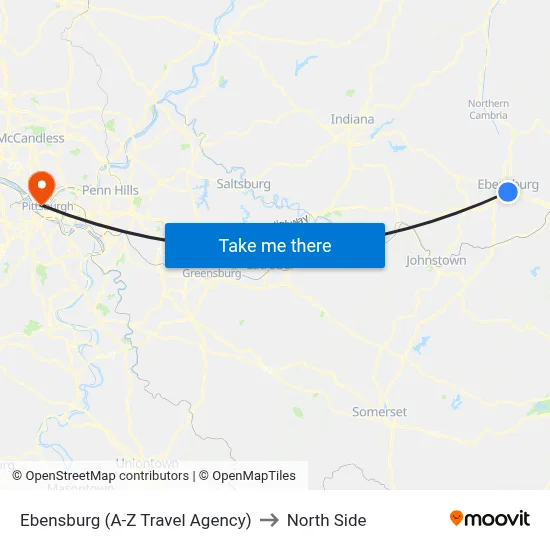 Ebensburg (A-Z Travel Agency) to North Side map