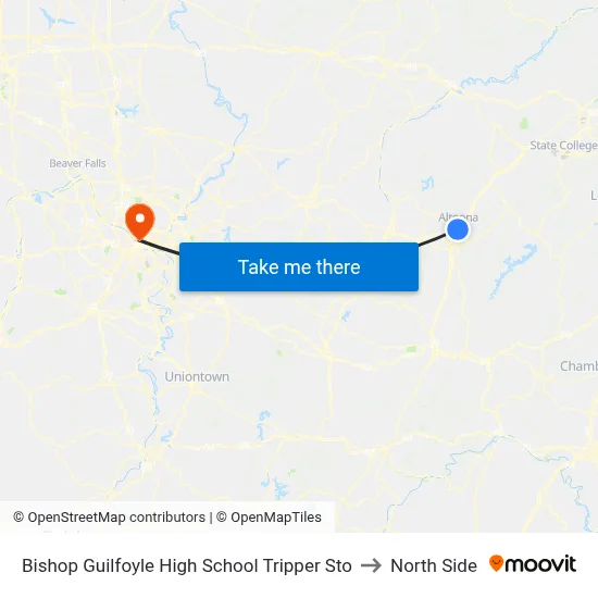 Bishop Guilfoyle High School Tripper Sto to North Side map