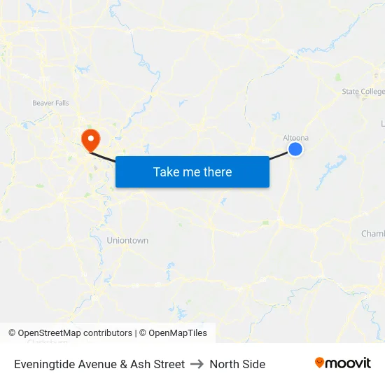 Eveningtide Avenue & Ash Street to North Side map