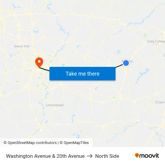 Washington Avenue & 20th Avenue to North Side map