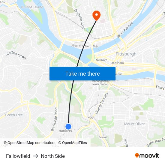 Fallowfield to North Side map