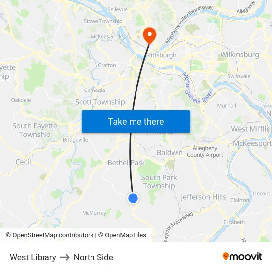 West Library to North Side map