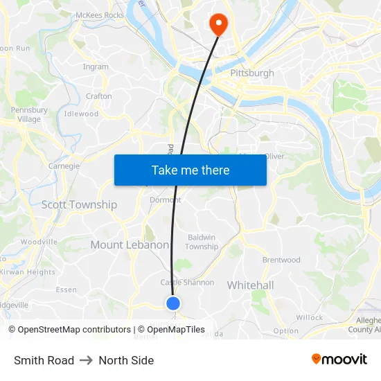 Smith Road to North Side map
