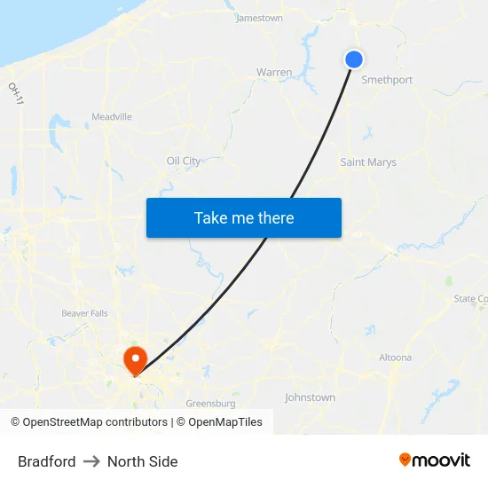 Bradford to North Side map