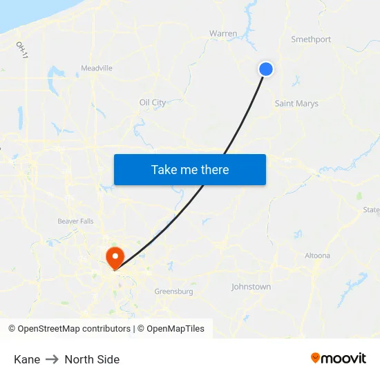 Kane to North Side map