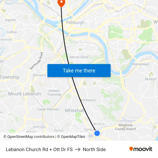Lebanon Church Rd + Ott Dr FS to North Side map