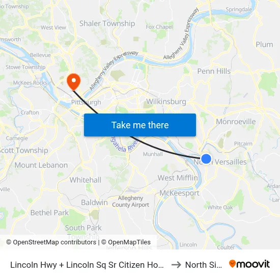 Lincoln Hwy + Lincoln Sq Sr Citizen Home to North Side map