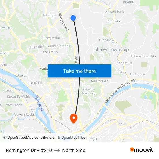 Remington Dr + #210 to North Side map