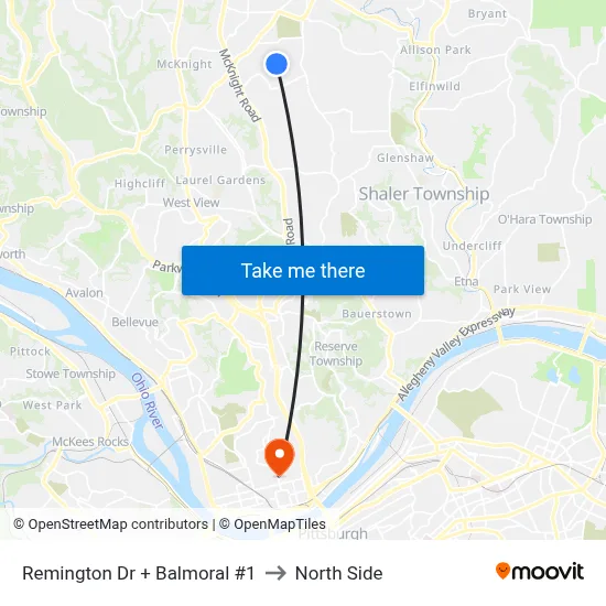 Remington Dr + Balmoral #1 to North Side map