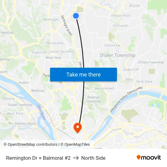 Remington Dr + Balmoral #2 to North Side map